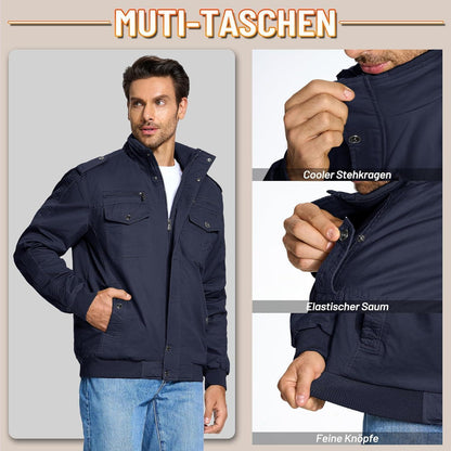 Herren Winterjacke Sherpa gefüttert Dunkelblau M