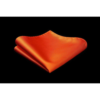 Herren Krawatten-Set mit Einstecktuch und Krawattenklammer Orange