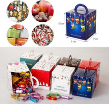 24 Weihnachten Geschenkboxen Schachtel Karton Henkel 9x9x10