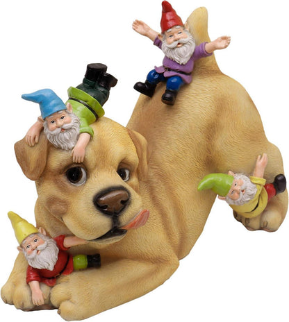 Gartenfiguren Hund Zwerge Feengarten Gartendeko 22cm