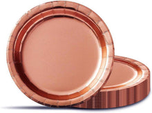 60er Set Partyteller Rosegold Pappteller Stabil für Hochzeit