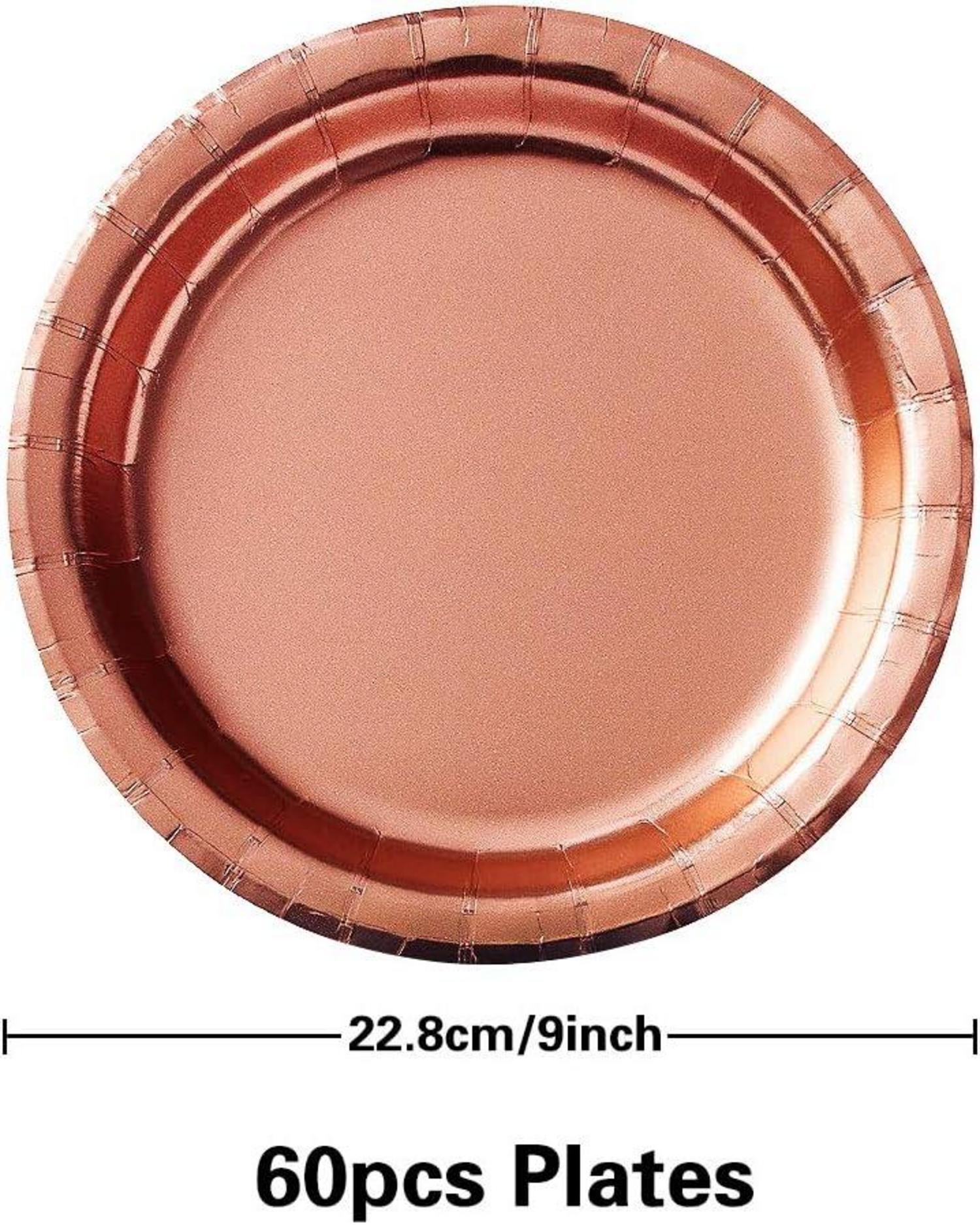 60 STK Rosegold Partyteller Set Hochzeit Geburtstag