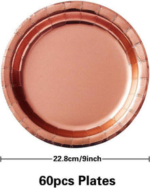 60 STK Rosegold Partyteller Set Hochzeit Geburtstag