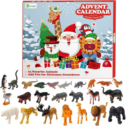 D-FantiX Kinder Tiere Figuren Adventskalender 2024 für