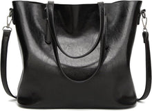 Schwarze Damen PU-Leder Tote Schultertasche mit Reißverschluss