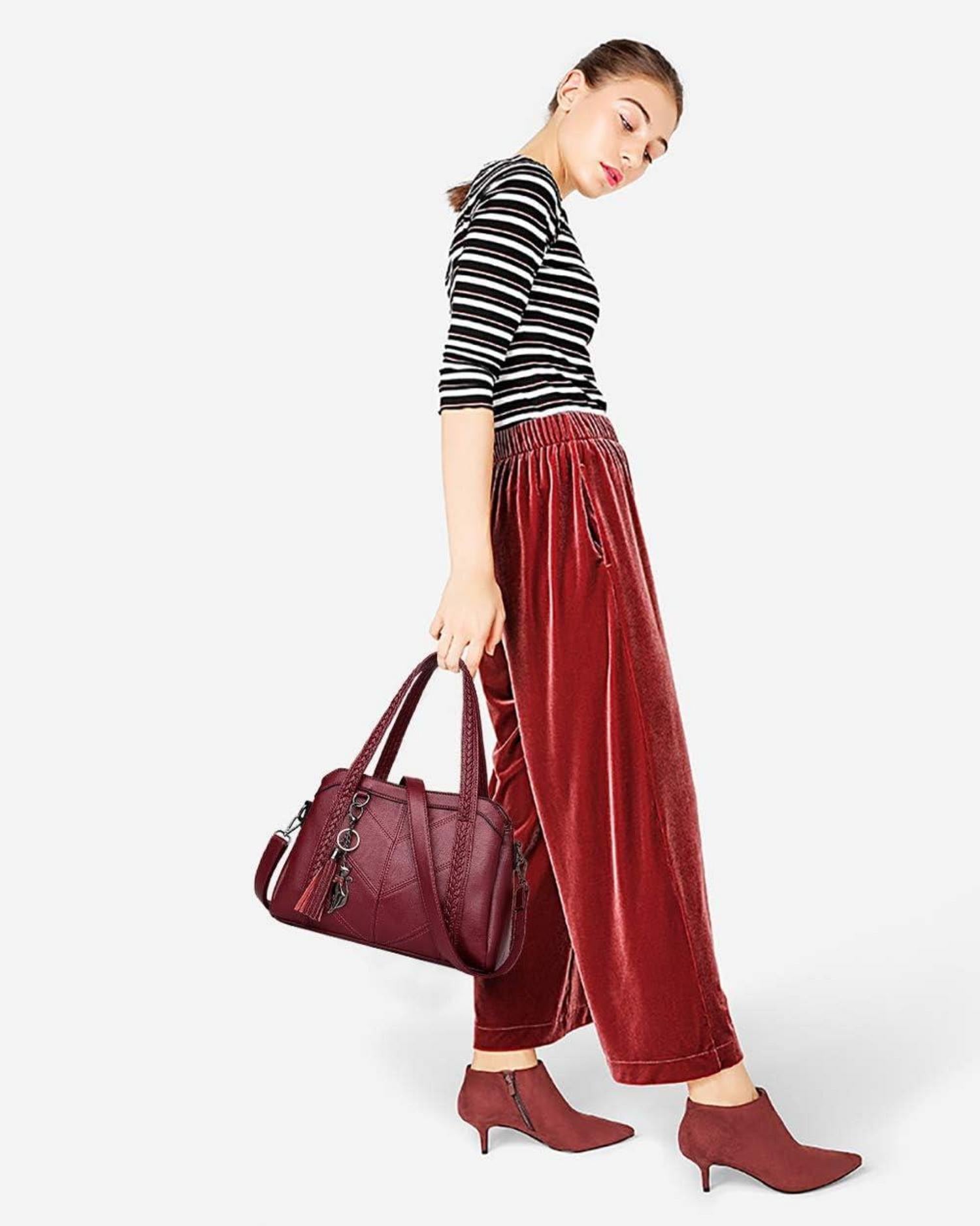 Damen Hobo Schultertasche PU-Leder Handtasche mit