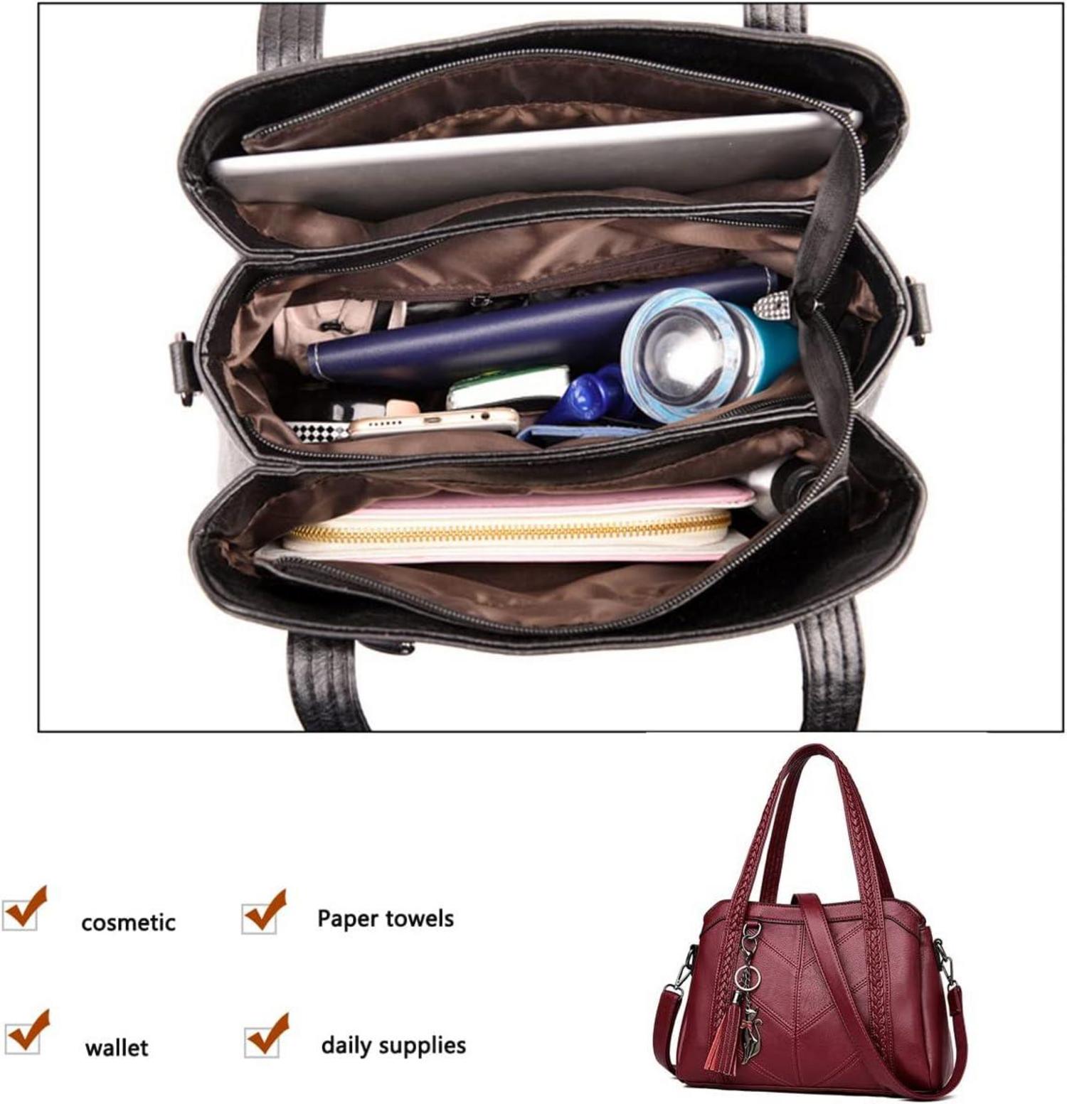 Damen Hobo Schultertasche PU-Leder Schultergurt Handtasche