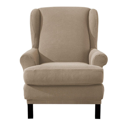 Ohrensesselüberzug 2-teilig Jacquard – Sandfarben