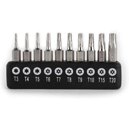 10er Torx Schraubendreher Bit Set 4mm Sechskantschaft CR-V Stahl T3-T20