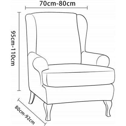 Ohrensesselüberzug 2-teilig Jacquard – Weinrot