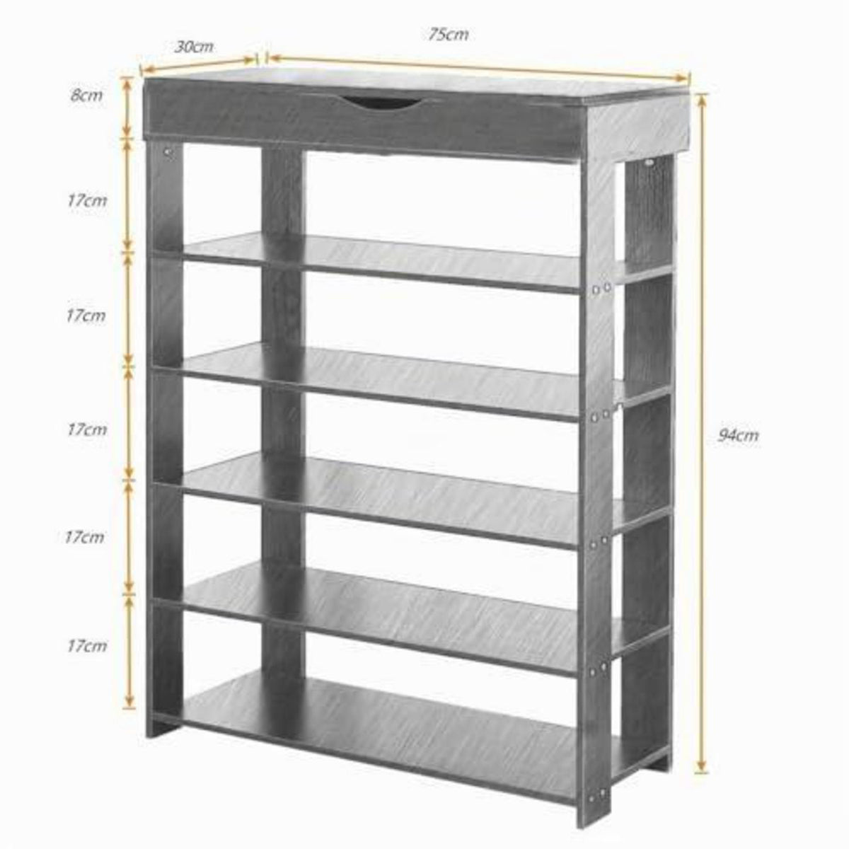 Holz Schuhregal 5 Ebenen – Schuhschrank für 20 Paar Schuhe