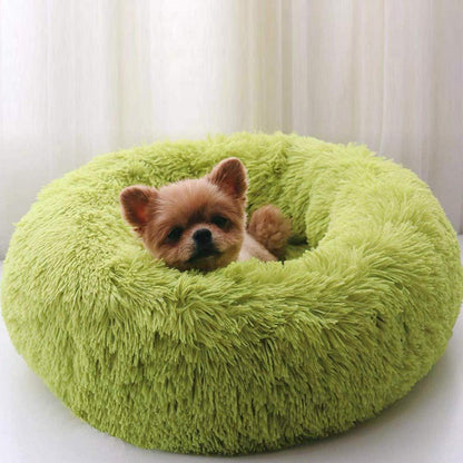 Rundes Hundebett Deluxe Plüsch – XXL 120cm Grün