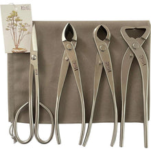 Bonsai Werkzeug Set 4-teilig: Konkavschneider, Knaufschneider, Stamm-Splitter, Schere