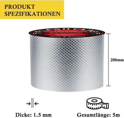 Wasserdichtes Aluminium Klebeband 20cm x 5m Butyl
