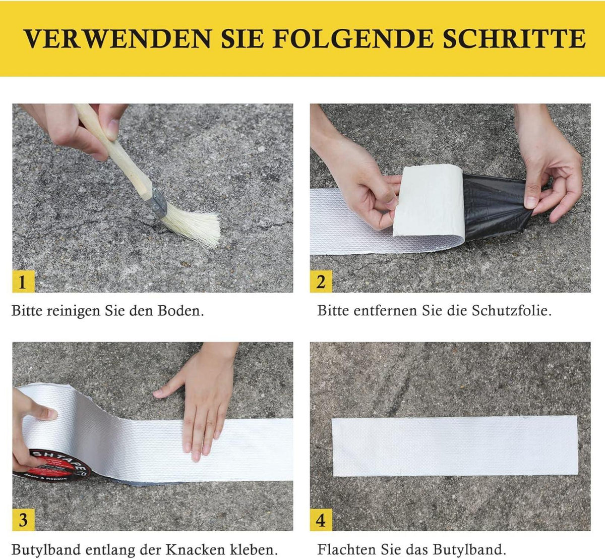 Wasserdichtes Butyl Dichtungsband Alufolie Selbstklebend 20cm x5m