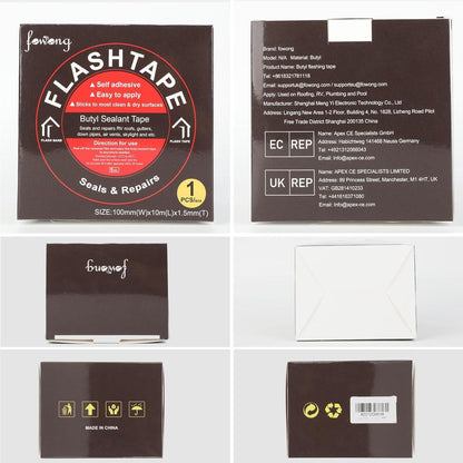 fowong Wasserdichtes Butyl-Klebeband 3cm x 5m Alu Dichtband Abdichten Wohnmobil