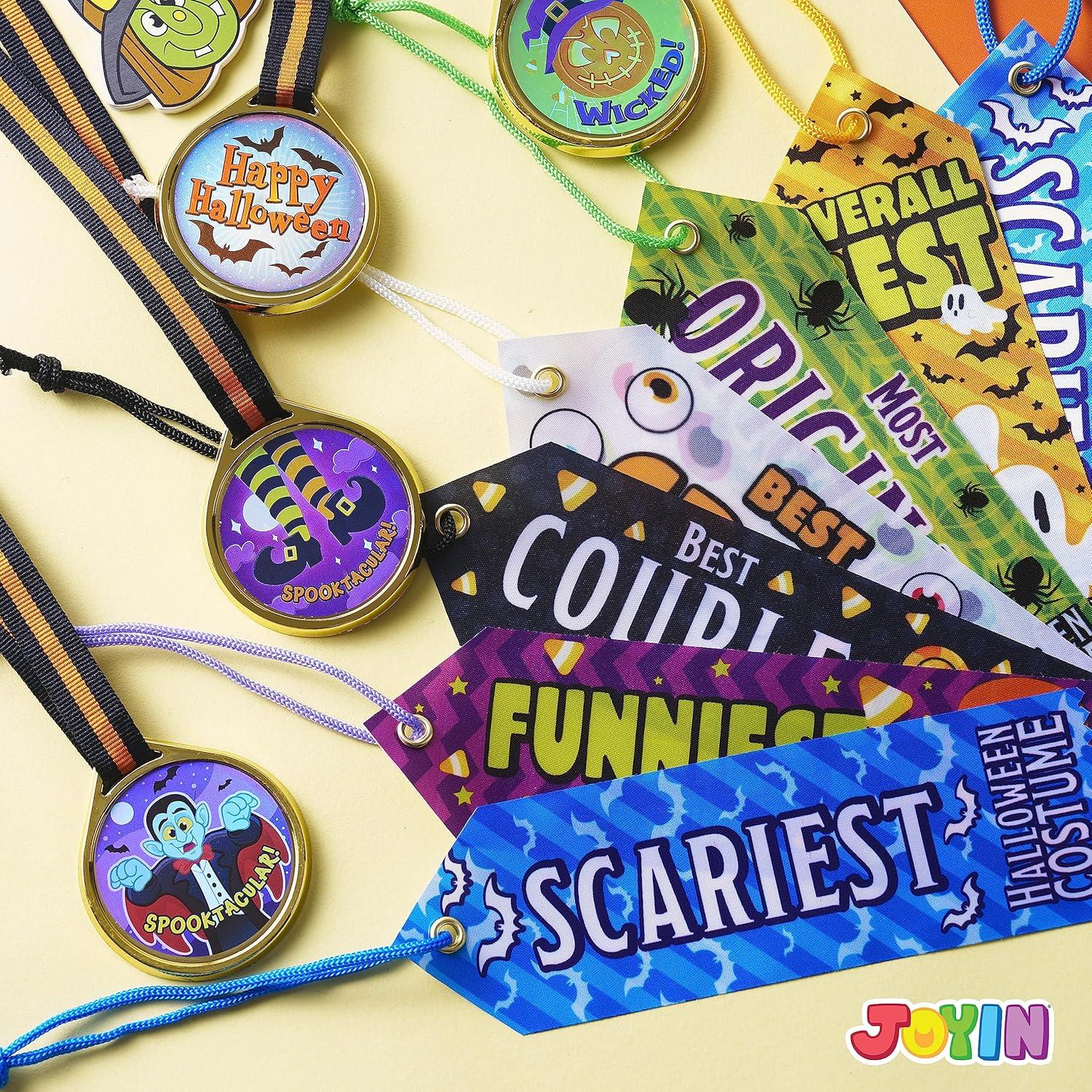 24-teiliges Halloween Medaillen-Trophäen Set mit Bändern