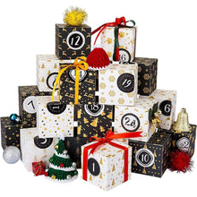 Adventskalender zum Befüllen 24 Boxen Schwarz