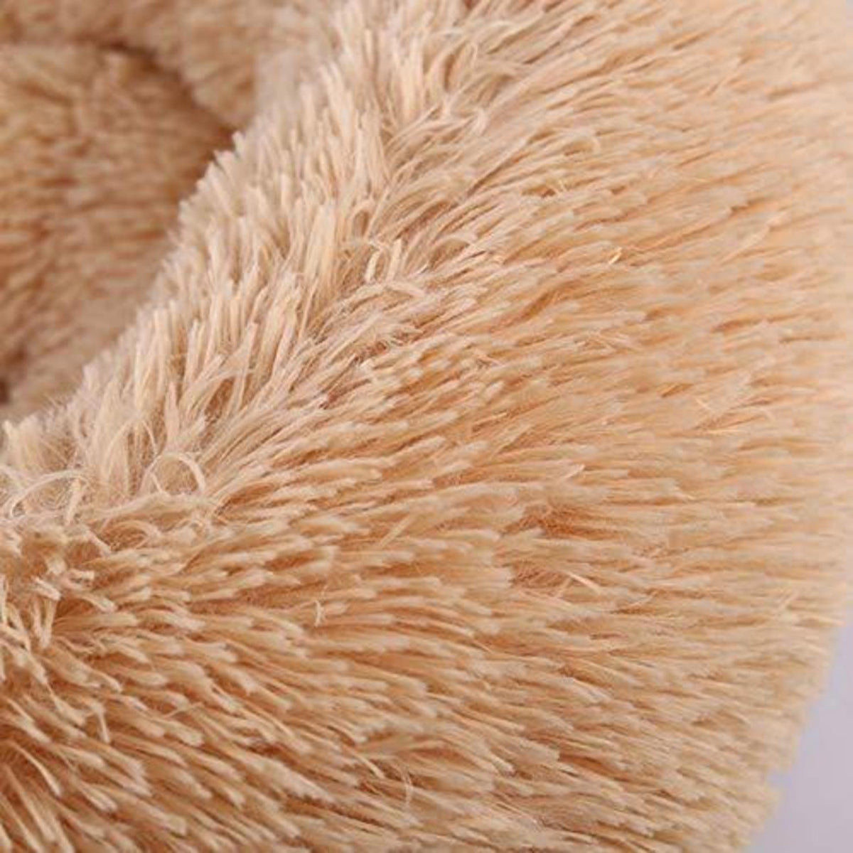Rundes Hundebett Deluxe Plüsch XXL 120cm Beige