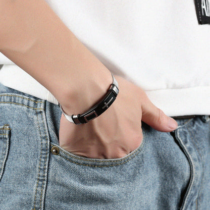 Herren Edelstahl Armband Einstellbar Mesh Armreif Kreuz