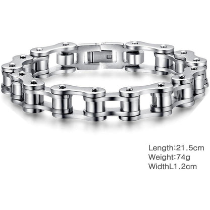 Herren Edelstahl Armband Fahrradkette Biker Gliederkette 21.5cm