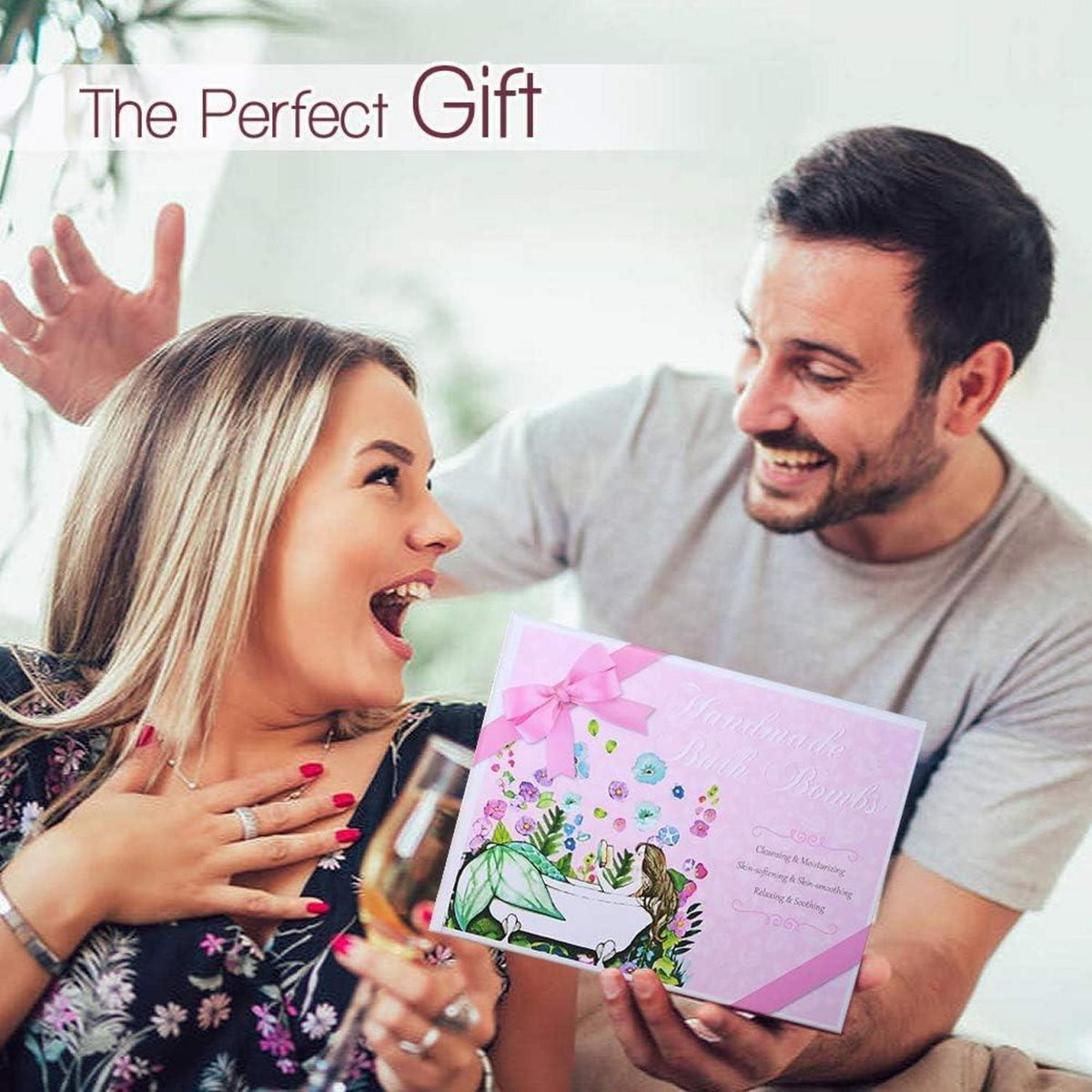 Natürliche Badebomben Geschenkset für Frauen - 7 Düfte, Sheabutter & ätherische Öle