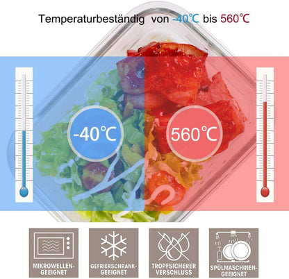 GENICOOK Borosilikatglas Frischhaltedosen Set 9tlg. Vorratsbehälter