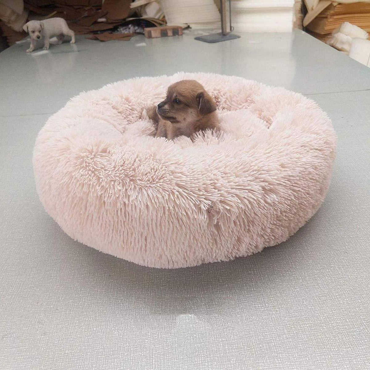 Flauschiges Donut Hundebett – Warmes Kissen für Hunde & Katzen, 120cm