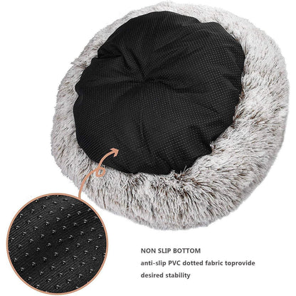 Flauschiges Donut Hundebett – Rosa, 120cm