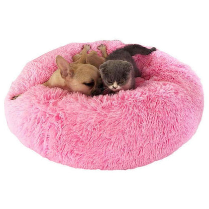 Flauschiges Donut Hundebett – Rosa, 120cm