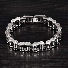 OSTAN Herren Edelstahl Armband Biker Gliederkette schwarz