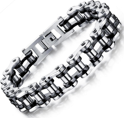 Edelstahl Armband Motorrad Biker Gliederkette Rock Band