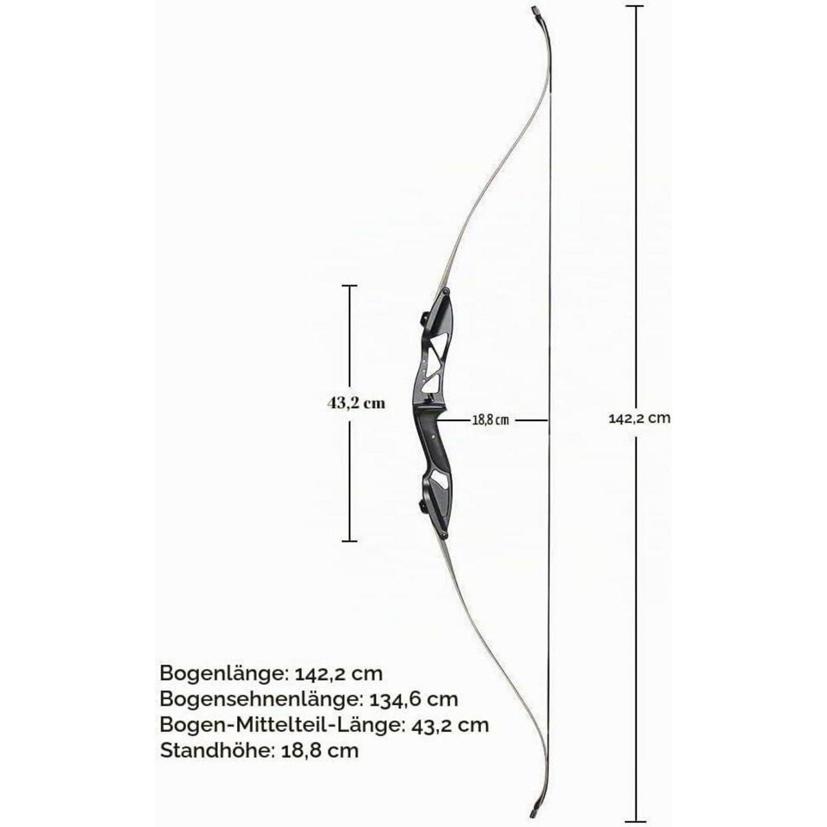 56" Takedown Recurvebogen Set für Erwachsene – Jagd & Zielübung