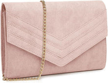 Damen Clutch Envelope Abendtasche Elegant Kettentasche Schwarz