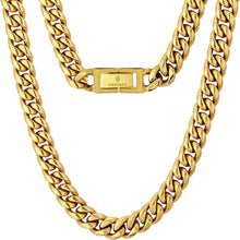 Panzerkette 18K Gold beschichtet Cuban Link Chain 50.8cm 10/12/14mm