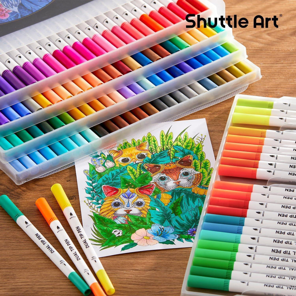 120 Farben Dual Brush Pen Set mit Pinsel- und Finelinerspitze