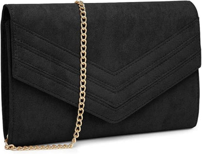 Damen Clutch Envelope Abendtasche Elegant Kettentasche Handtasche