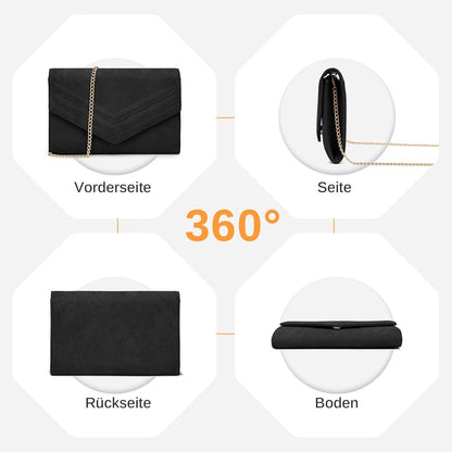 Damen Clutch Envelope Abendtasche Elegant Kettentasche Handtasche