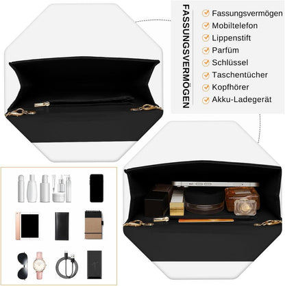 Damen Clutch Abendtasche Hochzeit Kettentasche Envelope Bag