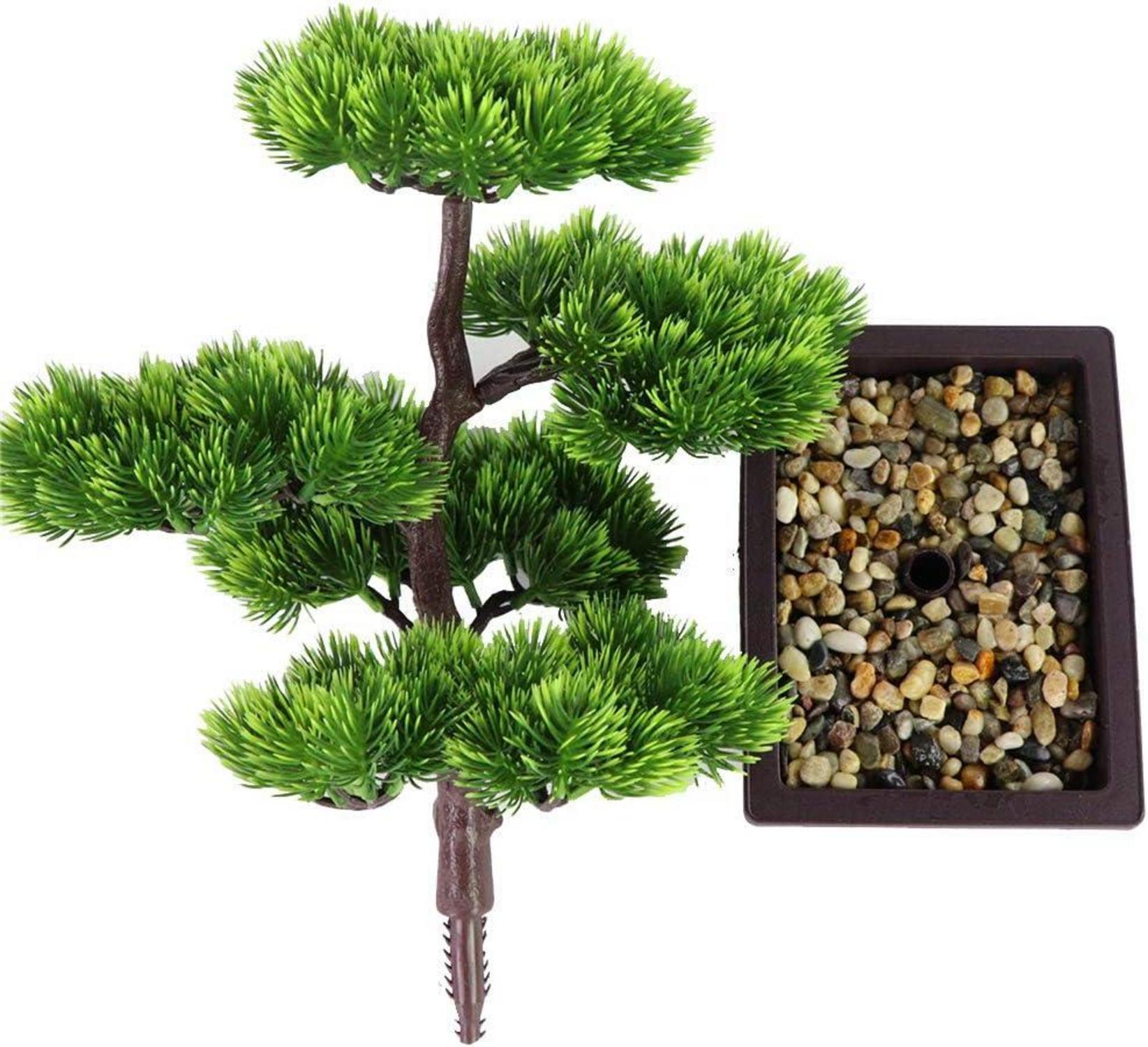 Künstlicher Bonsai-Baum Zimmerpflanze Deko Japanische Kiefer 33cm