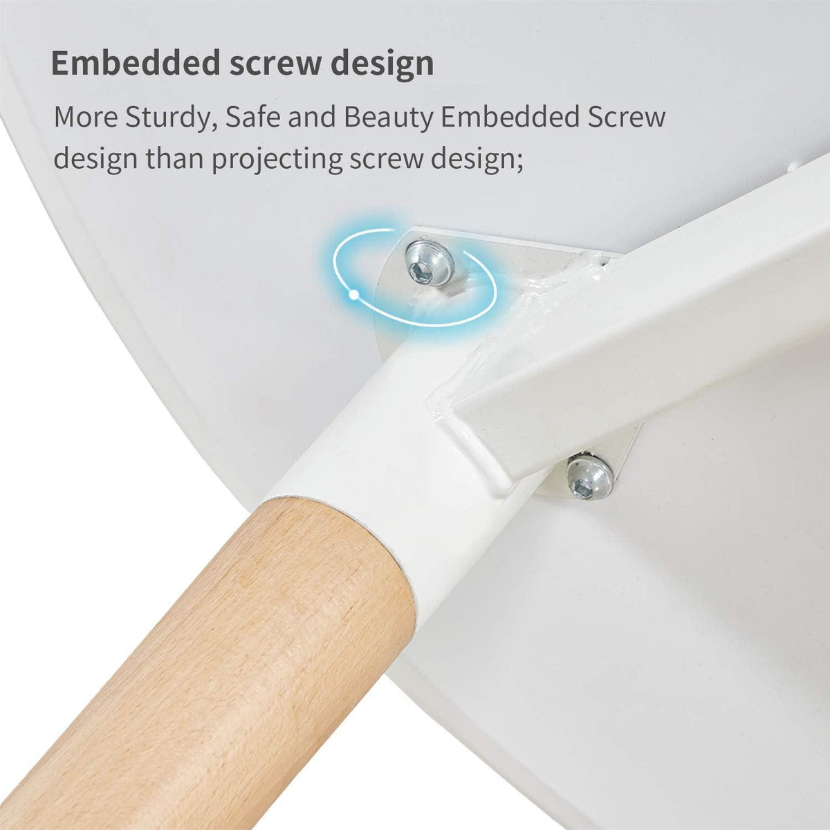 Runder Esstisch Set mit 4 skandinavischen Stühlen Grau/Weiß