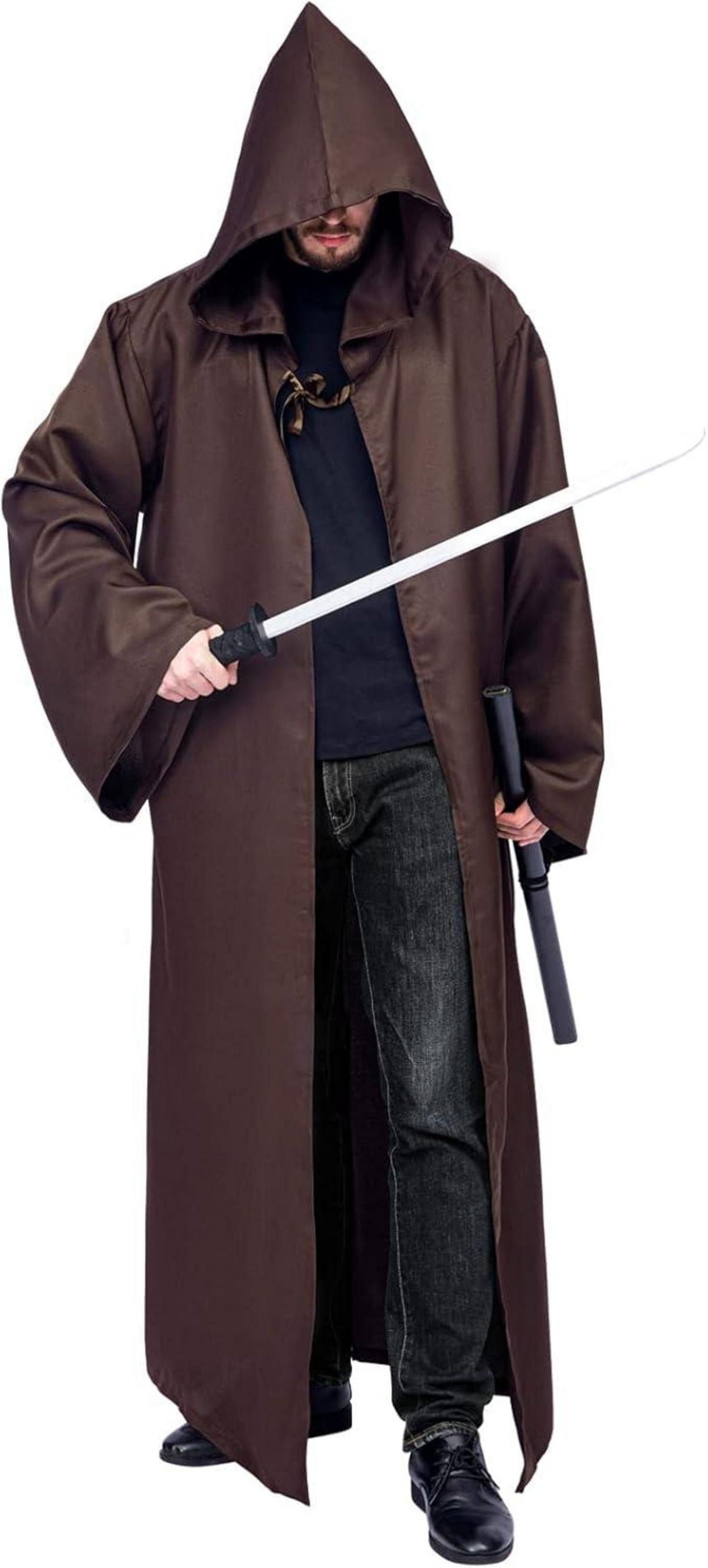Umhang Kapuze Herren Robe Halloween Cape Karneval Fasching Männer S