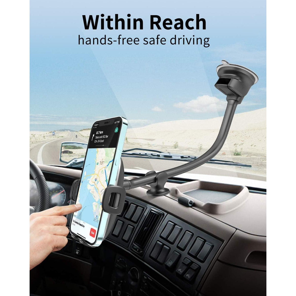 Auto Handyhalterung mit Langem Arm & 360° Drehung