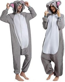Elefant Tierkostüm Onesie Jumpsuit Erwachsene XL Grau