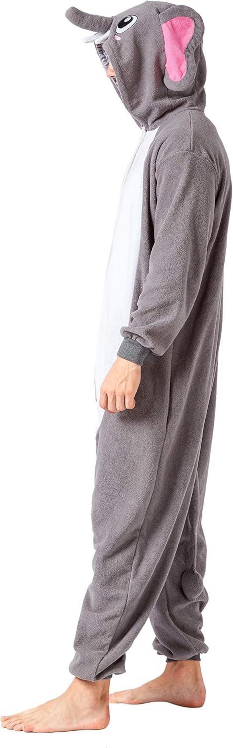 Elefant Tierkostüm Onesie Jumpsuit Erwachsene XL Grau