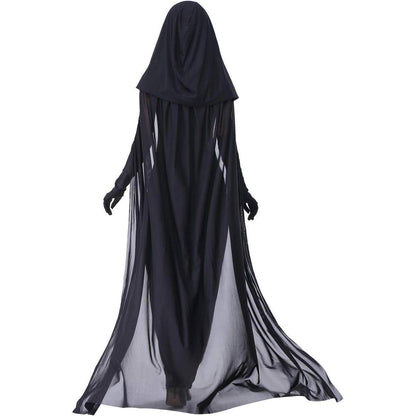 Halloween Kostüm Damen Geisterbraut - Schwarzes Horror Kleid Set