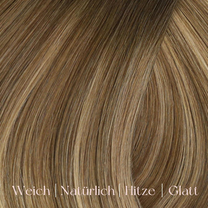 Clip-In Haarverlängerung Ombre Braun Blond Echthaar 55cm