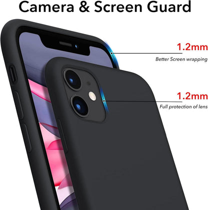 iPhone 11 Silikon Case Flüssig Ultra Dünn Schwarz Schutz Hülle 6,1