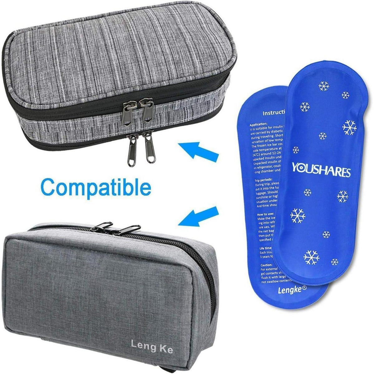 Insulin Eisbeutel 4er-Pack – Wiederverwendbare Kühlpacks für Diabetiker