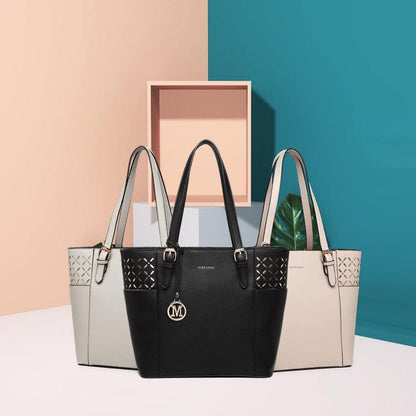 Große Damen Handtasche Shopper Elegant mit Lasergravur und Schulterriemen